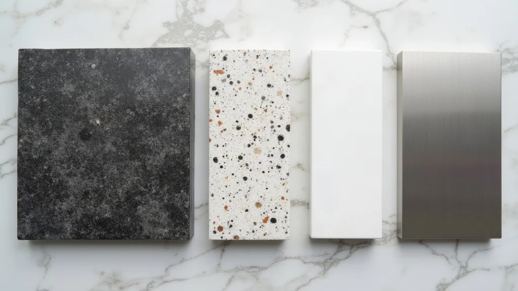 Diferentes materiales de morteros: piedra volcánica, granito, mármol y madera