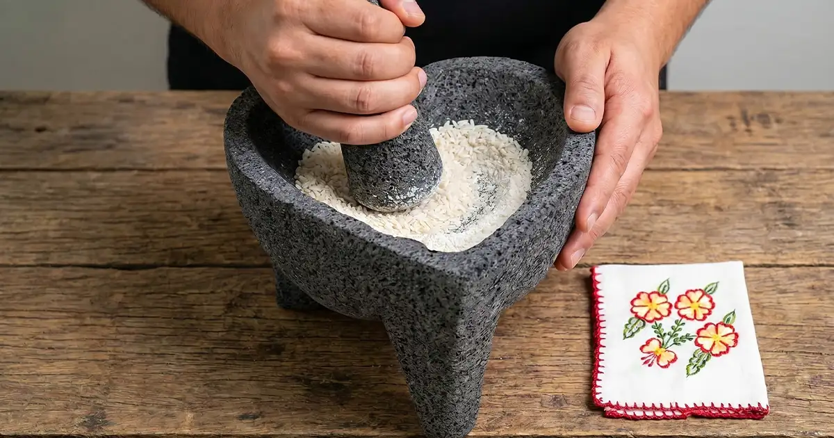 How to cure a new volcanic molcajete
