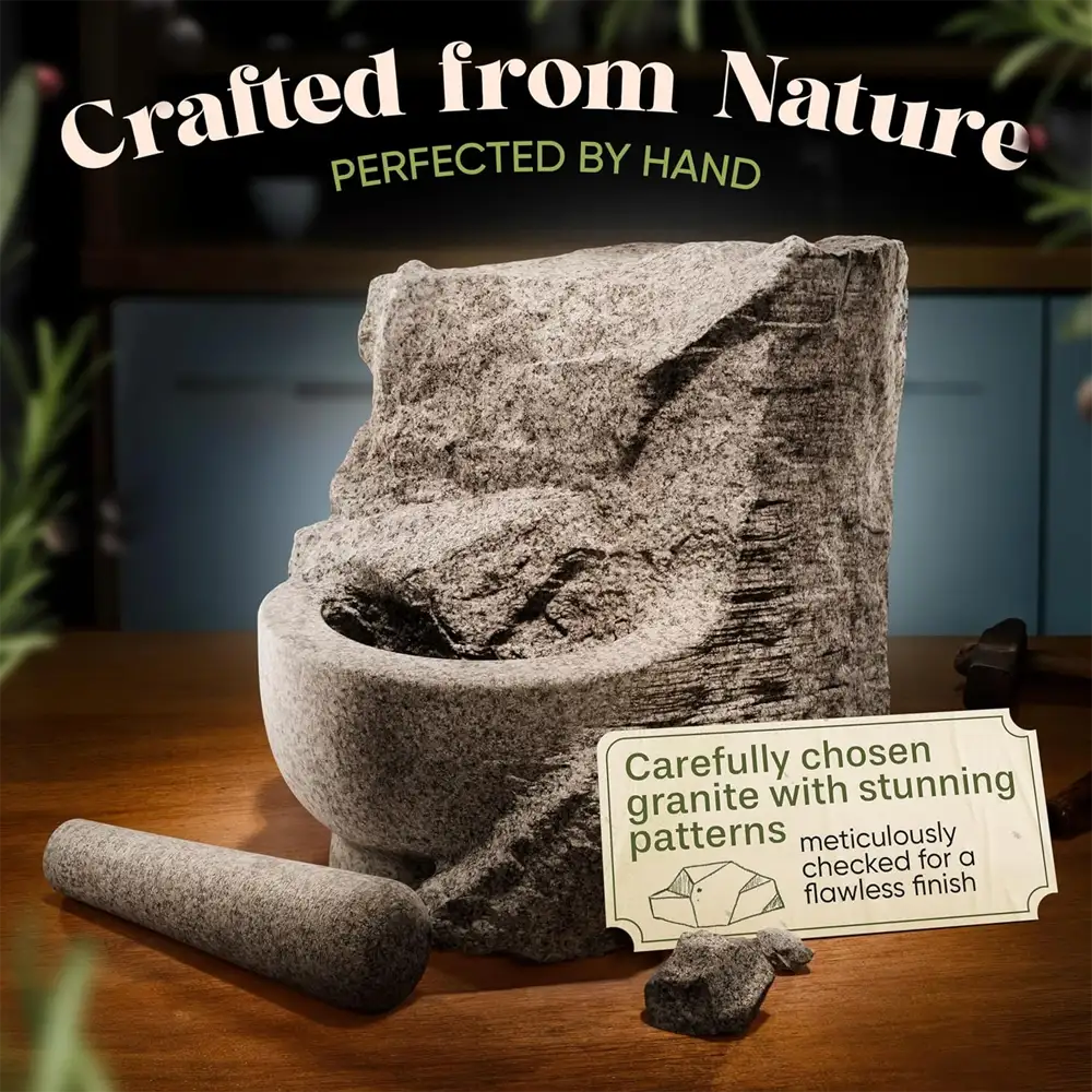 ChefSofi Mortar and Pestle Set Molcajete